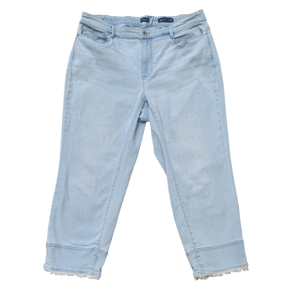 J. Jill Authentic Fit Cropped Jeans Light Wash Raw Hem 16